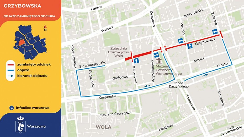 Remont Grzybowskiej. Od 12 listopada due zmiany w organizacji ruchu